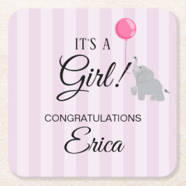 Porta-copo De Papel Quadrado Girl Baby Shower