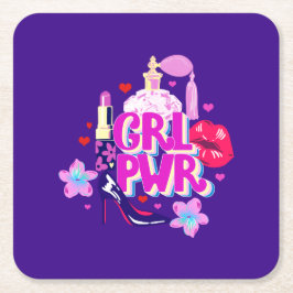 Porta-copo De Papel Quadrado Girls Power