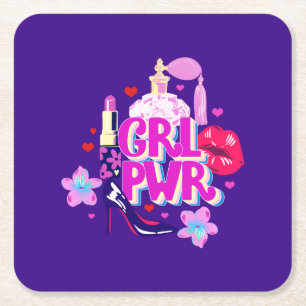 Porta-copo De Papel Quadrado Girls Power