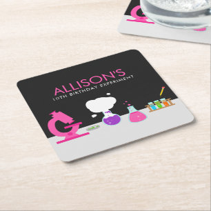 Porta-copo De Papel Quadrado Girly Science Party