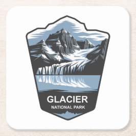Porta-copo De Papel Quadrado Glacier National Park Emblem