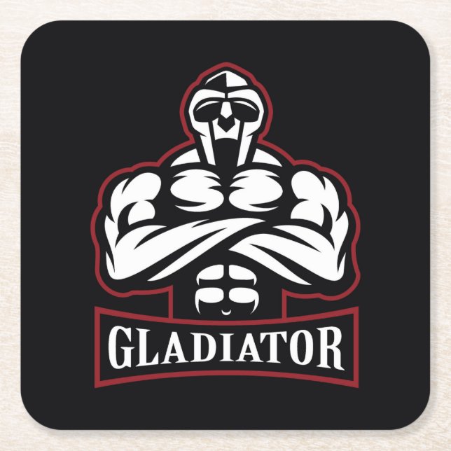 Porta-copo De Papel Quadrado Gladiator Silhouette (Frente)