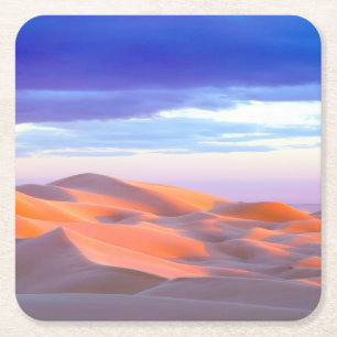 Porta-copo De Papel Quadrado Glamis Sand Dunes no pôr do sol