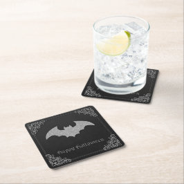 Porta-copo De Papel Quadrado Glittery Bat Halloween