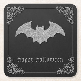Porta-copo De Papel Quadrado Glittery Bat Halloween