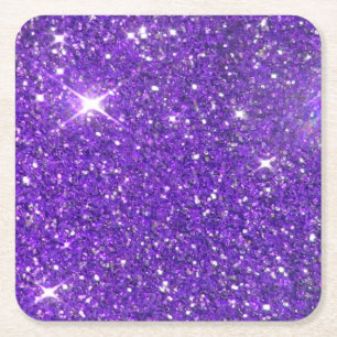 Porta-copo De Papel Quadrado Glitz Sparkling do brilho do roxo na moda