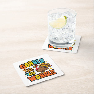 Porta-copo De Papel Quadrado Gobble Till You Wobble