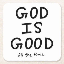Porta-copo De Papel Quadrado God is good all the time