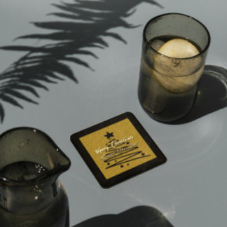Porta-copo De Papel Quadrado Golden Black Paper Coaster