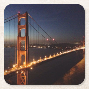 Porta-copo De Papel Quadrado Golden gate bridge dos promontório de Marín