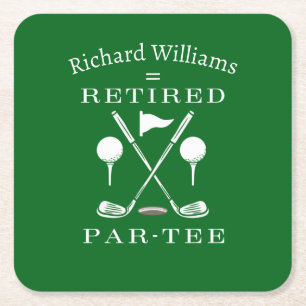 Porta-copo De Papel Quadrado Golf Moderno Emblem Golf Clusters Aposentados