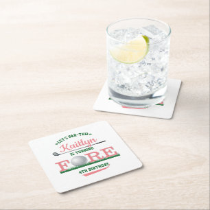 Porta-copo De Papel Quadrado Golf PAR-TEE 4º Aniversário