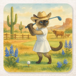 Porta-copo De Papel Quadrado Golf Texas Aniversário Temático para Amantes de Ga