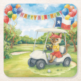 Porta-copo De Papel Quadrado Golf Texas Themed for Cat Lovers Square Paper Co