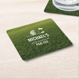 Porta-copo De Papel Quadrado Golfe Golfista Minimalista Homem Aniversário de 30