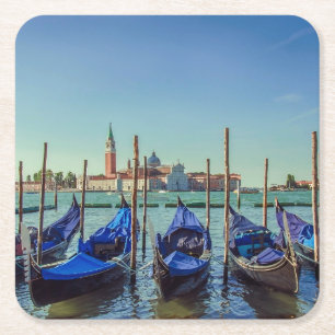 Porta-copo De Papel Quadrado Gondolas em Veneza, Itália