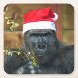 Porta-copo De Papel Quadrado Gorilla Festive Cheer Unleash