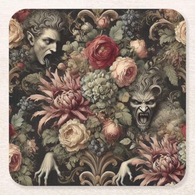 Porta-copo De Papel Quadrado Gosto Como Barroco - Vitoriano Gótico (Frente)