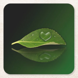 Porta-copo De Papel Quadrado Gotas de Água em Forma de Coração Adoráveis em Fol