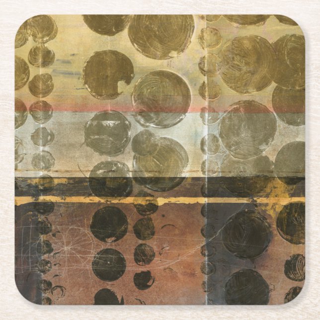 Porta-copo De Papel Quadrado Gotas Verdes Circulantes (Frente)