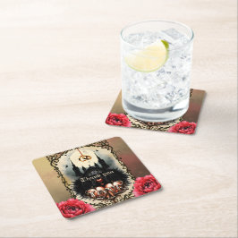 Porta-copo De Papel Quadrado Gothic Moon –Eternal Love Beneath the Midnight Sky