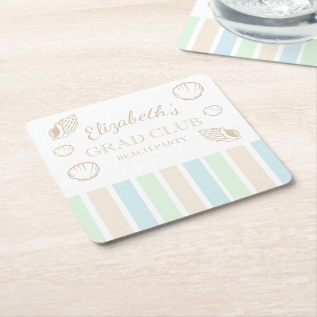 Porta-copo De Papel Quadrado Grad Club Beach Party (Inclinado)