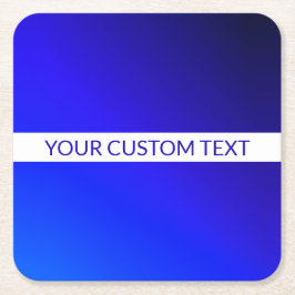 Porta-copo De Papel Quadrado Gradiente Azul e Texto Editável na Faixa Branca