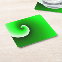 Porta-copo De Papel Quadrado Gradiente Espiral Branco Verde