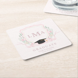 Porta-copo De Papel Quadrado Graduação em Monograma Coquette