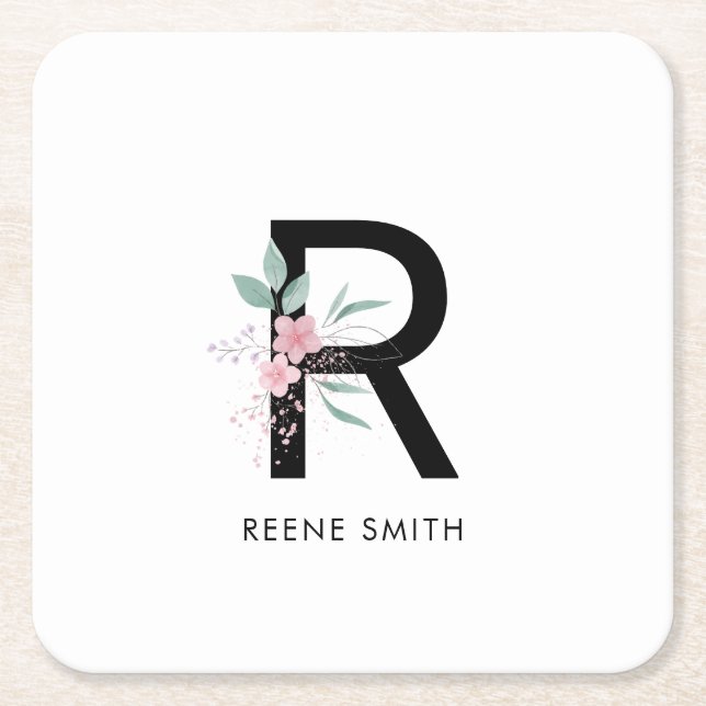 Porta-copo De Papel Quadrado Gráfico de Ilustração Verde (Frente)