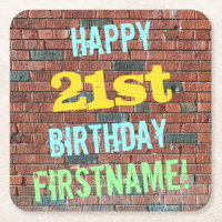 Grafite de parede de tijolos inspirado aniversário