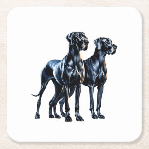 Porta-copo De Papel Quadrado Great Danes Watercolor