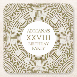 Porta-copo De Papel Quadrado Grécia antiga com elementos de pedra