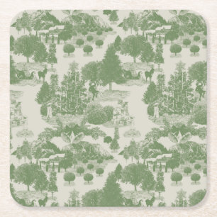 Porta-copo De Papel Quadrado Green Creme Christmas Wonderland