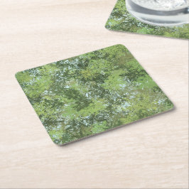 Porta-copo De Papel Quadrado Green Leaf Trees With Blue Sky Peaking Through Art