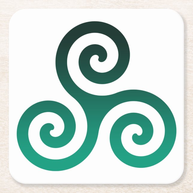 Porta-copo De Papel Quadrado Green Triskele (Frente)