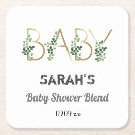 Porta-copo De Papel Quadrado Greenerence deixa Chá de fraldas legante do slogan