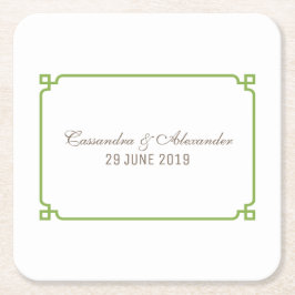 Porta-copo De Papel Quadrado Greenery Deco Chic Wedding