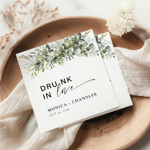 Porta-copo De Papel Quadrado Greenery Herbal Wedding