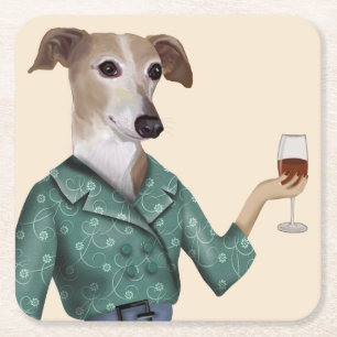 Porta-copo De Papel Quadrado Greyhound Wine Snob