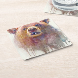 Porta-copo De Papel Quadrado "Grin & Bear"
