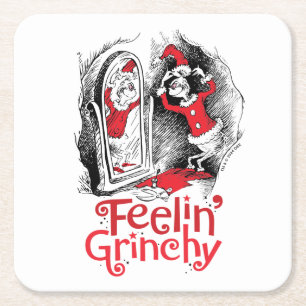 Porta-copo De Papel Quadrado Grinch Sentindo-se Grinchoso