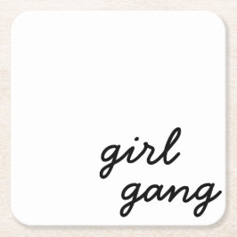 Porta-copo De Papel Quadrado grupo de meninas fofo script moderno poder feminin