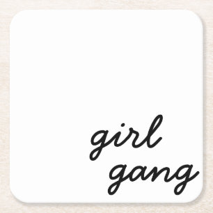 Porta-copo De Papel Quadrado grupo de meninas fofo script moderno poder feminin