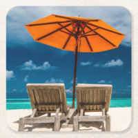 Guarda-chuva de Sun no Sandy Beach |Maldives
