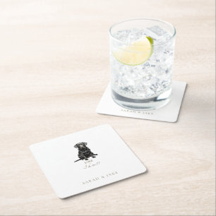 Porta-copo De Papel Quadrado Guardanapos de casamento personalizados com Pet Bl