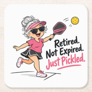 Porta-copo De Papel Quadrado Guardanapos Engraçados de Pickleball para Aposenta