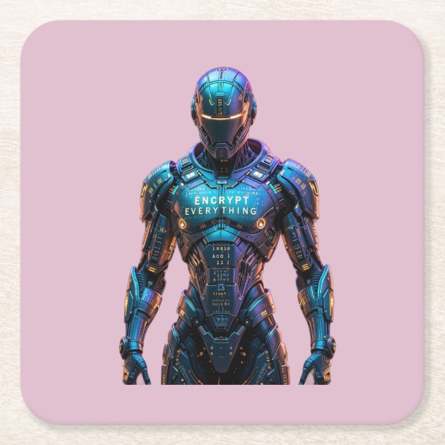 Porta-copo De Papel Quadrado Guardian Encrypt Everything (Frente)