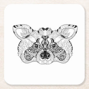 Porta-copo De Papel Quadrado Guaxinim inspirado