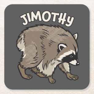 Porta-copo De Papel Quadrado Guaxinim Jimothy Estilo Desenho Animado